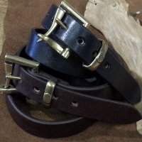 BARNS -"FIREMAN BUCKLE" LEATHER BELT- 