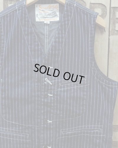 画像1: Sugar Cane "9oz. WABASH STRIPE WORK VEST" 