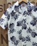 画像1: Duke Kahanamoku -"DUKE'S PINEAPPLE" Cotton Hawaiian Shirt  (1)