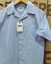 画像1: Pherrow's "23S-PIS1" S/S Indigo Cotton Open Collar Shirt  (1)