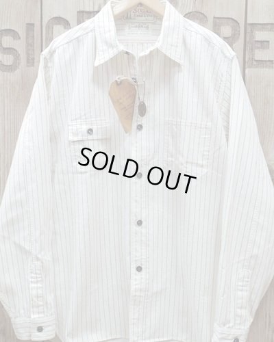 画像1: Sugar Cane "8.5oz. WHITE WABASH STRIPE WORK SHIRT"  