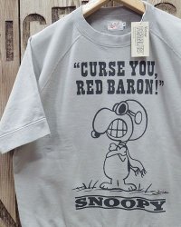 TOYS McCOY -SHORT SLEEVE SWEAT SHIRT / SNOOPY "CURSE YOU, RED BARON!"- 