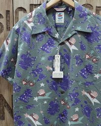 SUN SURF -COTTON SEERSUCKER HAWAIIAN SHIRTS "ZODIAC SIGN"- 