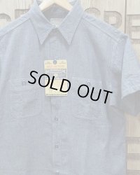 BUZZ RICKSON'S -BLUE CHAMBRAY WORK SHIRTS (SHORT SLEEVE)- 