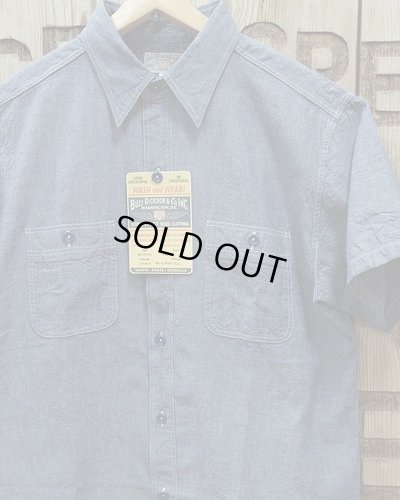 画像1: BUZZ RICKSON'S -BLUE CHAMBRAY WORK SHIRTS (SHORT SLEEVE)- 