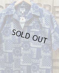 Pherrow's "24S-PIS1" Indigo Cotton Hawaiian Open Shirts 