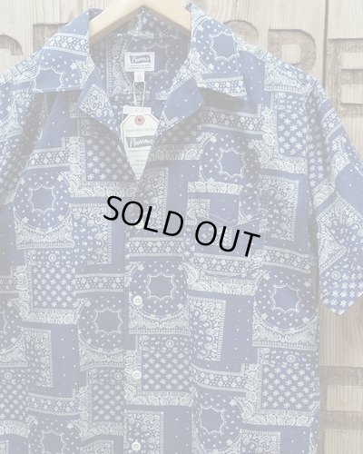 画像1: Pherrow's "24S-PIS1" Indigo Cotton Hawaiian Open Shirts 