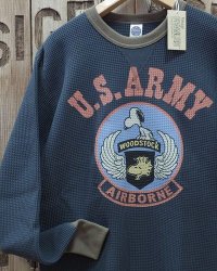 TOYS McCOY -BIG WAFFLE CREW NECK SHIRT "SNOOPY U.S.ARMY AIRBORNE"- 