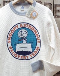 TOYS McCOY -BIG WAFFLE CREW NECK SHIRT "SNOOPY ASTRONAUT RECOVERY TEAM"- 