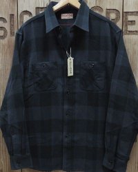 SUGAR CANE -TWILL CHECK WORK SHIRT- BUFFALO CHECK 