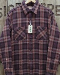 SUGAR CANE -TWILL CHECK WORK SHIRT- OMBRE CHECK 