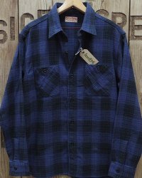 SUGAR CANE -TWILL CHECK WORK SHIRT- GRADATION CHECK 