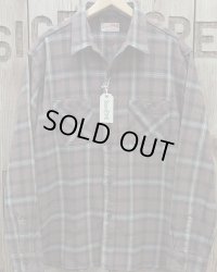 SUGAR CANE -TWILL CHECK WORK SHIRT- BROWN CHECK 