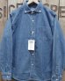 画像1: BARNS -8oz DENIM BD SHIRT- WIDE SPREAD COLLAR  (1)