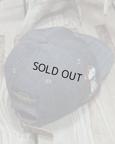 画像4: TOYS McCOY -10oz BLACK DENIM CAP / SNOOPY "福"- 