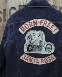 TOYS McCOY -DENIM JACKET LOT 687XX / SNOOPY "BORN FREE! SANTA ROSA"- 