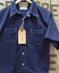 SUGAR CANE FICTION ROMANCE -8.5oz. WABASH STRIPE S/S WORK SHIRT- 