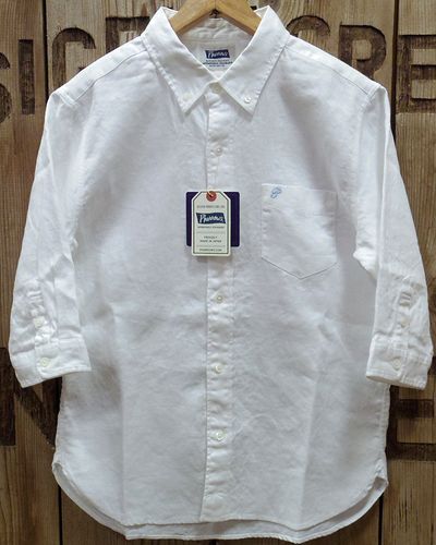 画像2: Pherrow's "22S-P7BD1" 3/4 Sleeves BD Linen Shirt 