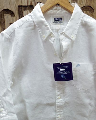 画像3: Pherrow's "22S-P7BD1" 3/4 Sleeves BD Linen Shirt 