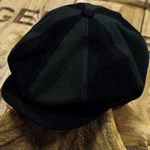 画像: ADJUSTABLE COSTUME "Special 2-tone Felt 20's Style Casquette" BLACK×D.GREEN 