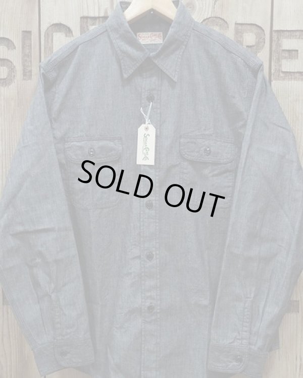 画像1: SUGAR CANE -BLACK CHAMBRAY WORK SHIRT- 