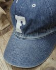 画像2: FULLCOUNT 6843HW -6Panel Denim Baseball Cap "F" Patch Vintage  Wash- 