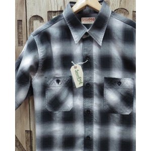 画像: SUGAR CANE -COTTON OMBRE CHECK S/S WORK SHIRT- 