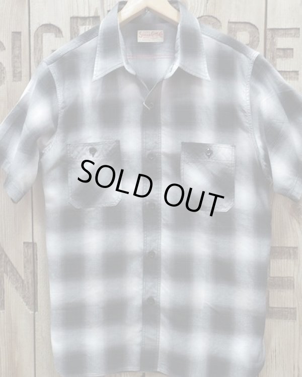 画像2: SUGAR CANE -COTTON OMBRE CHECK S/S WORK SHIRT- 