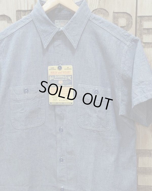 画像1: BUZZ RICKSON'S -BLUE CHAMBRAY WORK SHIRTS (SHORT SLEEVE)- 