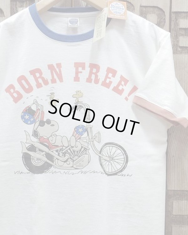 画像1: TOYS McCOY -JOHNNY RINGER TEE / SNOOPY "BORN FREE!"- 