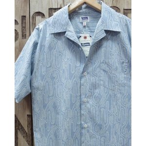 画像: Pherrow's "24S-PIS1" Indigo Cotton Hawaiian Open Shirts 