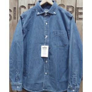 画像: BARNS -8oz DENIM BD SHIRT- WIDE SPREAD COLLAR 