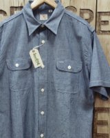 画像: SUGAR CANE -BLUE CHAMBRAY WORK SHIRT (SHORT SLEEVE)- 