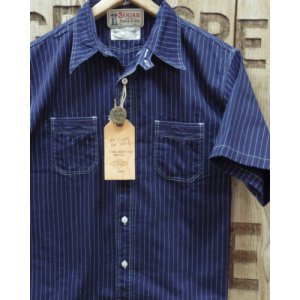 画像: SUGAR CANE FICTION ROMANCE -8.5oz. WABASH STRIPE S/S WORK SHIRT- 