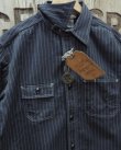 画像2: SUGAR CANE -FICTION ROMANCE 8.5oz. BLACK WABASH STRIPE WORK SHIRT- 