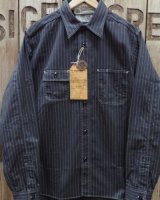 画像: SUGAR CANE -FICTION ROMANCE 8.5oz. BLACK WABASH STRIPE WORK SHIRT- 