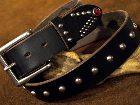 画像: Opus "Jeweled & Studded US Oil Leather Belt"