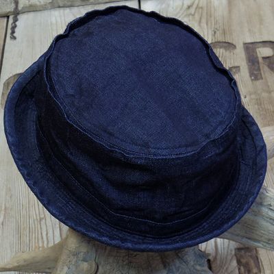 画像1: Sugar Cane -10oz. INDIGO DENIM PORKPIE HAT- 