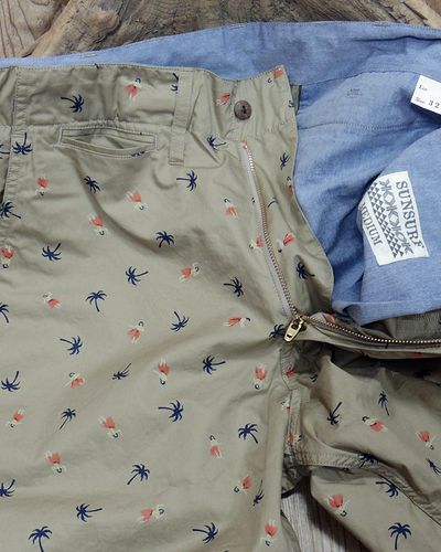 画像3: SUN SURF -"HULA & PALMTREE" COTTON TWILL SHORTS- 