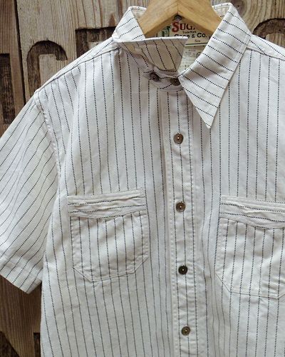 画像3: SUGAR CANE -WHITE WABASH S/S WORK SHIRT- 