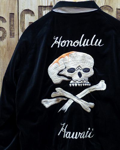 画像1: TAILOR TOYO -Velveteen × Acetate Souvenir Jacket "SKULL" × "WHITE EAGLE"- 