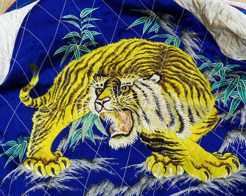 画像: TAILOR TOYO -Acetate × Quilt Souvenir Jacket "TIGER PRINT" × "JAPAN MAP"- 