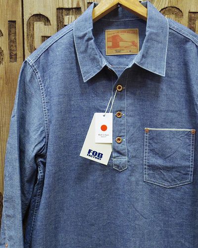 画像1: FOB FACTORY F3487 -CHAMBRAY P/O SHIRT- 