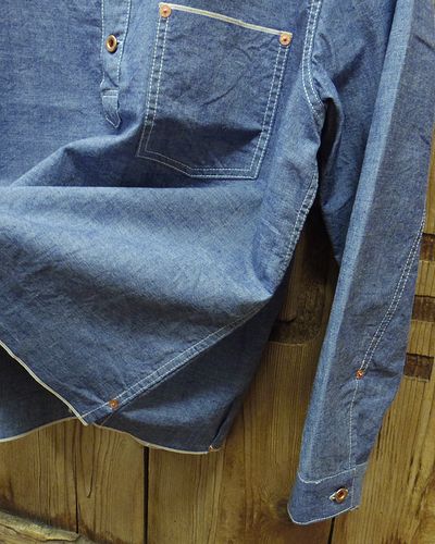 画像4: FOB FACTORY F3487 -CHAMBRAY P/O SHIRT- 