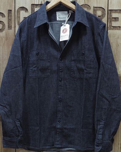 大阪北堀江 アメカジストア VILLAGE【ヴィレッジ】 FULLCOUNT フルカウント 4890-23A Natural Indigo Denim  Work SHirt ナチュラルインディゴ 天然藍染め 8オンス セルヴィッチデニム 留紺 濃紺 ワークシャツ