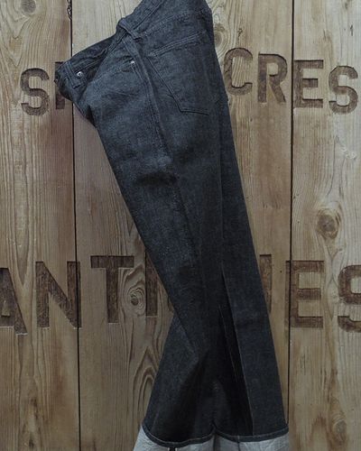 画像1: FULLCOUNT -1101BK Straight Selvedge Black Denim- 