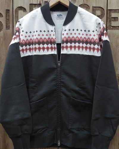画像3: Pherrow's "23W-PSF1" Snow Pattern Full Zip Sweat Shirt 