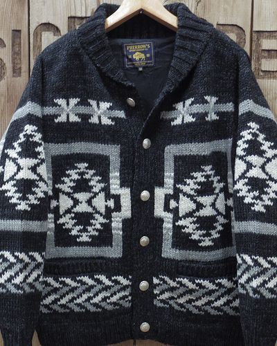 画像2: Pherrow's "23W-PNS-CARDIGAN" Handcraft Knit Cowichan Sweater 
