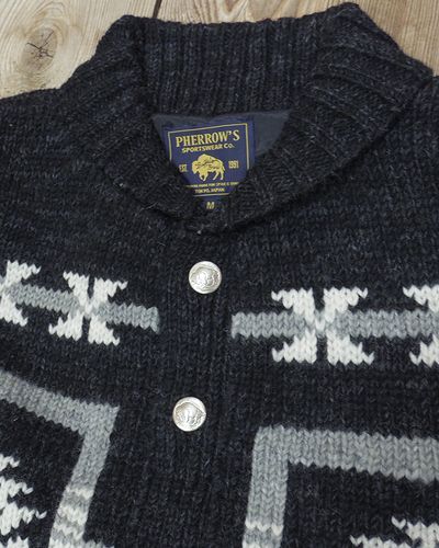 画像3: Pherrow's "23W-PNS-CARDIGAN" Handcraft Knit Cowichan Sweater 