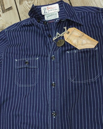 画像2: Sugar Cane "8.5oz. WABASH STRIPE WORK SHIRT" 